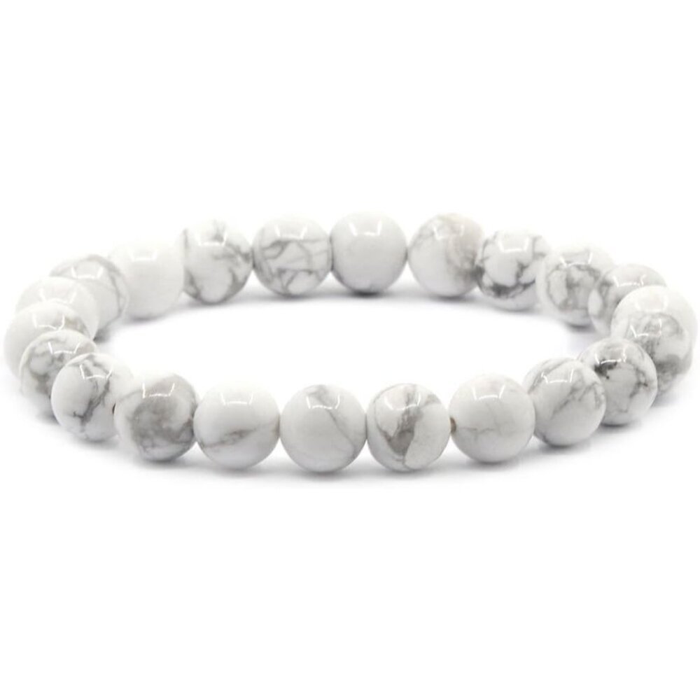 Gem Semi Precious Gemstone 8mm Round Beads Stretch Bracelet 7 Inch Unisex